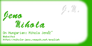 jeno mihola business card